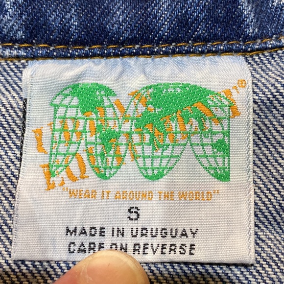 Vintage Acid Wash Coca Cola Texas Embroidered Denim Jean Jacket Size Small - Picture 4 of 13